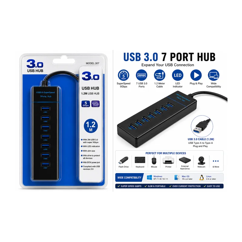 USB 3.0 7-port hub