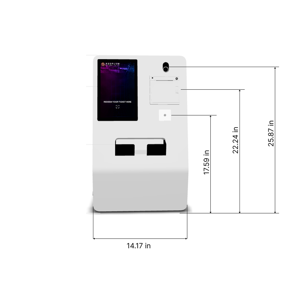 C200 Redemption Kiosk Machine Front Dimensions